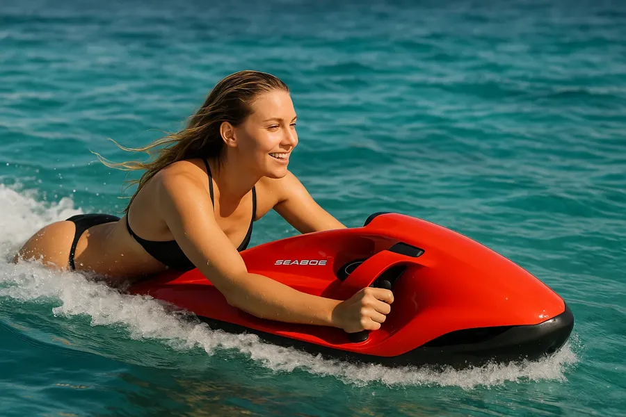 Seabob F9S underwater scooter cutting through the water